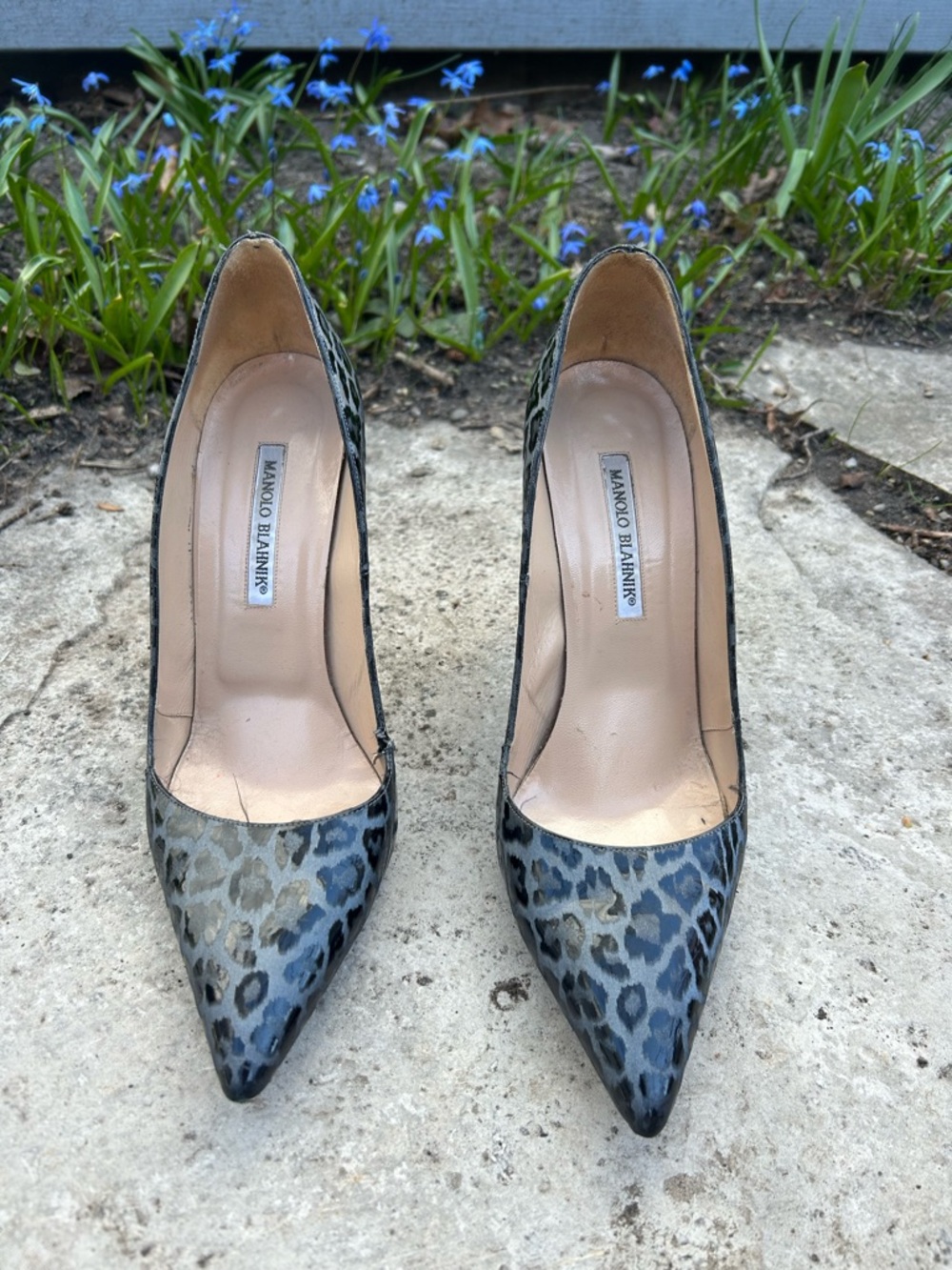 Manolo Blahnik “80” Leopard Pumps, size 41